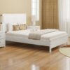 Albany - Twin Bed Frame Modern Rustic Solid Wood With Headboard, Heavy Duty Twin Size, Box Spring Needed - White - Image 5