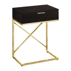 Accent Side Table, Storage Drawer, Contemporary & Modern - Espresso