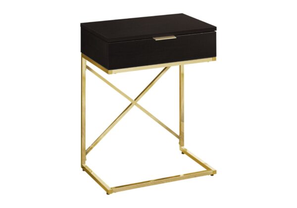 Accent Side Table, Storage Drawer, Contemporary & Modern - Espresso