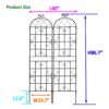 2 Pack Metal Garden Rustproof Trellis For Climbing Plants Outdoor Flower Support - Black - Image 14