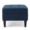 Foot Rest Under Desk Ottoman, Rectangle Foot Stool, Footrest Leg Rest For Sofa, Ottoman Rest Stools For Living Room Entryway - Navy Blue - Image 4