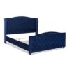Marcella - King Upholstered Shelter Headboard Bed Set - Navy Blue - Image 3