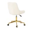 Modern Teddy Fleece Fabric Dining Chair With Gold Legs, Soft And Comfortable, Adjustable, Space Saving - Beige - Image 11
