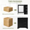 Bathroom Vanity With Sink, Modern Elegant Bathroom Storage Cabinet With 3 Drawers And Adjustable Shelves, Freestanding Vanity Set With Mirror Cabinet, Single Sink Bathroom Vanity - Black - Image 9