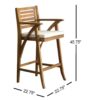 Barstool With Soft Curved Lines And Sturdy Frame (Set of 2) - Brown - Image 3