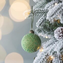 Christmas Ball Ornaments, Glass Decorative Hanging Ball Christmas Tree Ornaments For Holiday Party Decorations (Set of 12) - Green