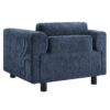 Modern Oversized Armchair Comfy Accent Chair Single Sofa For Living Room Bedroom Office Apartment, Woven Velvet Fabric - Blue - Image 11
