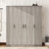 4 Door Wardrobe With 1 Drawer - Gray - Image 11