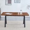 Herringbone Pattern Dining Table A Perfect Match For Modern Minimalist And Industrial Home Styles - Walnut - Image 5