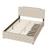 Queen Size Upholstered Platform Bed With 2 Drawers And 2 Sets Of USB Ports On Each Side - Beige - Image 5