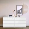 6 Drawer Double Dresser For Bedroom Living Room Hallway - White - Image 17