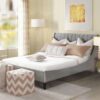 Aspen - Queen Vertical Tufted Modern Headboard Platform Bed Set - Opal Gray - Image 15