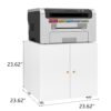 Metal Printer Stand With Storage Mobile Printer Tables For Small Spaces With Door Adjustable Shelf File Cabinet On Wheels For Home Office - White - Image 19