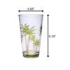 Palm Tree Design Acrylic Hi Ball Glasses Plastic, Bpa Free (Set of 4), 20Oz - Clear - Image 3