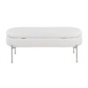 Chloe - Contemporary / Glam Bench - Chrome / White - Image 5
