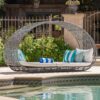 Abigal - Outdoor Wicker Daybed With Cushion - Gray / White - Image 3