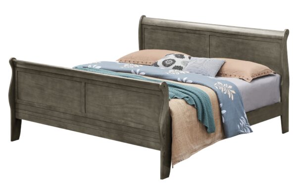 King Bed Panel Sleigh - Gray