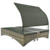 Patio Daybed Outdoor Daybed Sun Lounger With Shelter Roof With Adjustable Backrest, Storage Box And 2 Cup Holders For Patio, Balcony, Poolside - Gray - Image 26