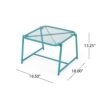 Outdoor Side Table With Mesh Design - Teal - Image 4