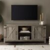 Farmhouse Barn Door TV Stand For TVs Up To 65" - Gray Wash - Image 5