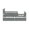 Twin Size Platform Bed With Guardrails On Both Sides And 2 Storage Drawers - Gray - Image 7