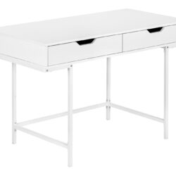 Computer Desk For Home Office, Laptop, Storage Drawers, Versatile Placement - White
