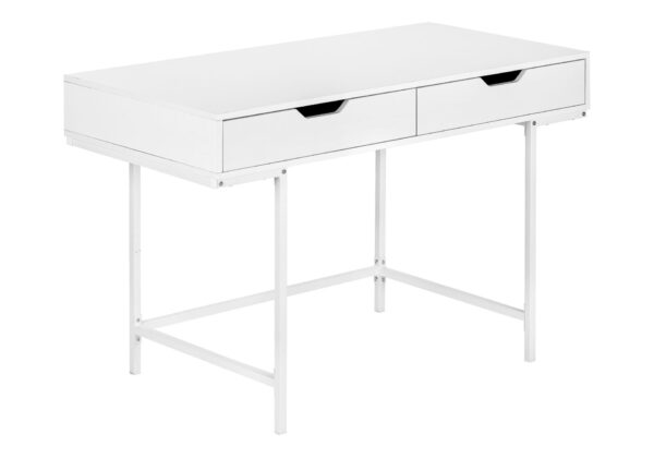 Computer Desk For Home Office, Laptop, Storage Drawers, Versatile Placement - White