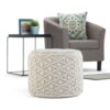 Coates - Round Macrame Pouf - Natural - Image 7