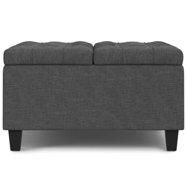 Harrison - Small Square Coffee Table Storage Ottoman - Gray