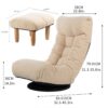 Japanese Style Single Reclining Sofa Chair With Adjustable Features Cotton For Balcony And Leisure - White - Image 4