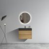 Alice - U091-Alice30W-106 Natural Oak Bathroom Vanity With Sink, Large Storage Wall Mounted Floating Bathroom Vanity For Modern Bathroom, One-Piece Black Sink Basin Without Drain - Light Oak - Image 2