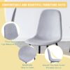 (Set of 4) Fabric Back And Metal Combined Spoon Chairs Perfectly Matching Minimalist And Scandinavian Style Homes - Gray / Black - Image 8