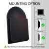 Arched Recessed Medicine Cabinet, Metal Framed Bathroom Wall Cabinet With Mirror And Adjustable Shelves, Wall Mirror With Storage For Bathroom - Matte Black - Image 7