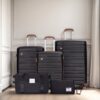 5 Piece Set (20"24"28 +A Travel Bag And A Toiletry Bag), Pp Hardshell Carry On Luggage Set With Tsa Lock Carry On Suitcase Luggage Durable Suitcase - Black - Image 2