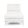 Fabric Upholstered Chaise Lounge With Iron Bracket Legs - Ivory - Image 7