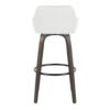 Daniella - Contemporary Fixed Height Barstool With Swivel & Round Footrest (Set of 2) - Walnut / White - Image 5