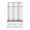 Modern Hall Tree With Entryway Bench, 3 Shelves And Drawers, Wide Hall Tree With Storage Bench For Hallway - White - Image 9