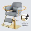 Elegant Barber Chair, Salon Chair For Hair Stylis, With Heavy Duty Hydraulic Pump Adjustable Barber Chair For Beauty Salon Spa Equipment - Gray - Image 5