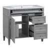 Bathroom Vanity With Top Sink, Modern Bathroom Storage Cabinet With 2 Drawers And A Tip-Out Drawer, Single Sink Bathroom Vanity - Gray - Image 10