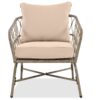 Bohemia-Inspired 4 Person Outdoor Seating Group With Removable Cushions, Conversation Patio Set With Wood Tabletop - Beige - Image 13