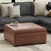 Gabbie - Square Coffee Table Storage Ottoman - Brown - Image 5