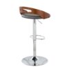 Cassis - Mid-Century Modern Adjustable Barstool With Swivel - Walnut / Gray - Image 4