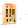 Low Emf Front Door With Heating Panel 2 Person Hemlock Far Infrared Indoor Suana Room - Natural - Image 11