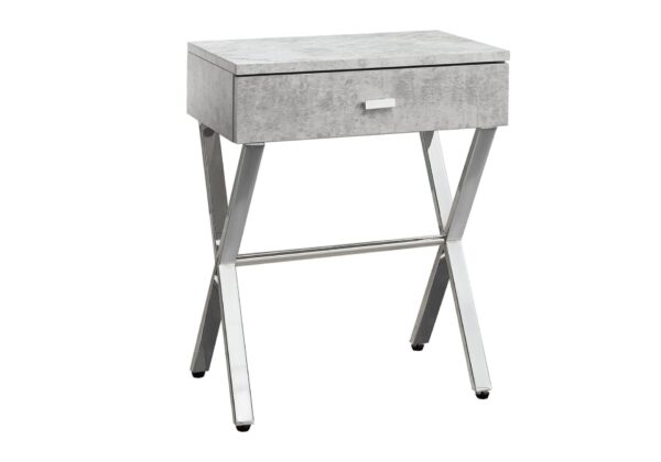Accent Side Table, Storage Drawer, Convenient Design - Gray