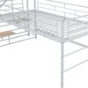 Twin Mid Loft Bed With Storage Stairs And Metal Frame - White - Image 7