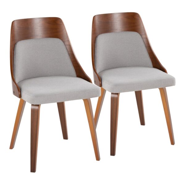 Anabelle - Mid-Century Modern Dining / Chair (Set of 2) - Walnut / Gray