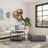 Brody - Large Square Coffee Table Pouf - Distressed Black - Image 6