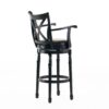Elegant Leather Swivel Bar Stool With Arms - Espresso - Image 10