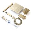 Modern 10" Wall Mounted Rainfall Shower Head System - Brushed Gold - Image 3