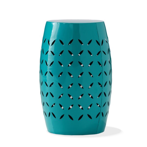 Lilac - Modern Side Table With Iron Cut Design - Teal